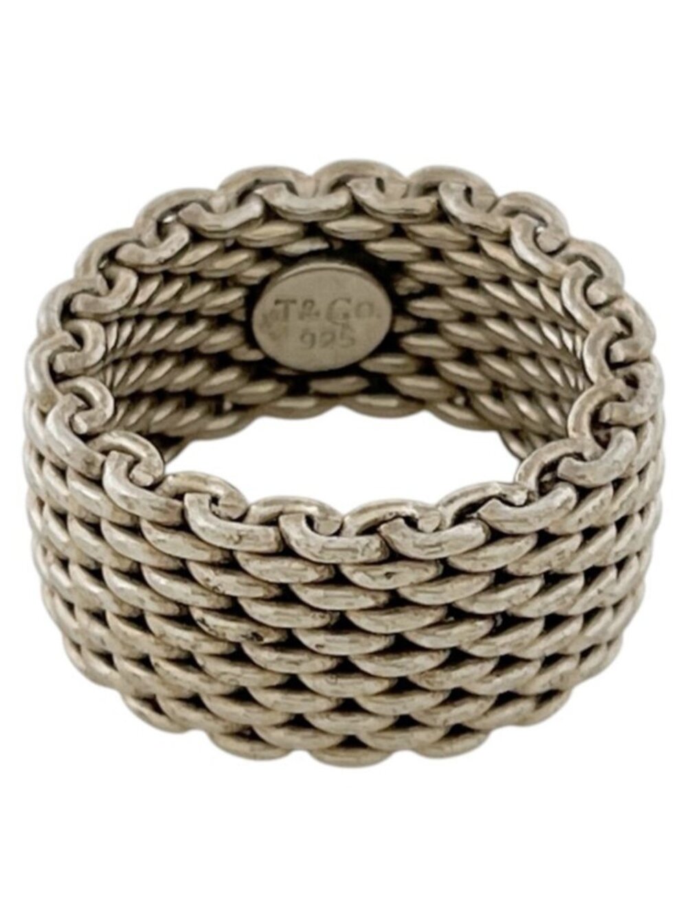 Tiffany & Co Somerset Mesh Ring 925 Sterling Silver